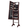 thumbnail image 2 of Costway Mirrored Jewelry Cabinet Organizer w/18 LED lights Brown, 2 of 10