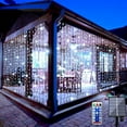 thumbnail image 1 of Luces de Cortina Solar de 300 LED para Exterior E Interior 8 Modos Luces de Cadena de Cortina de Hadas Solar Impermeables Luces Centelleantes para Jardín, Patio, Cenador (Blanco Frío), 1 of 7