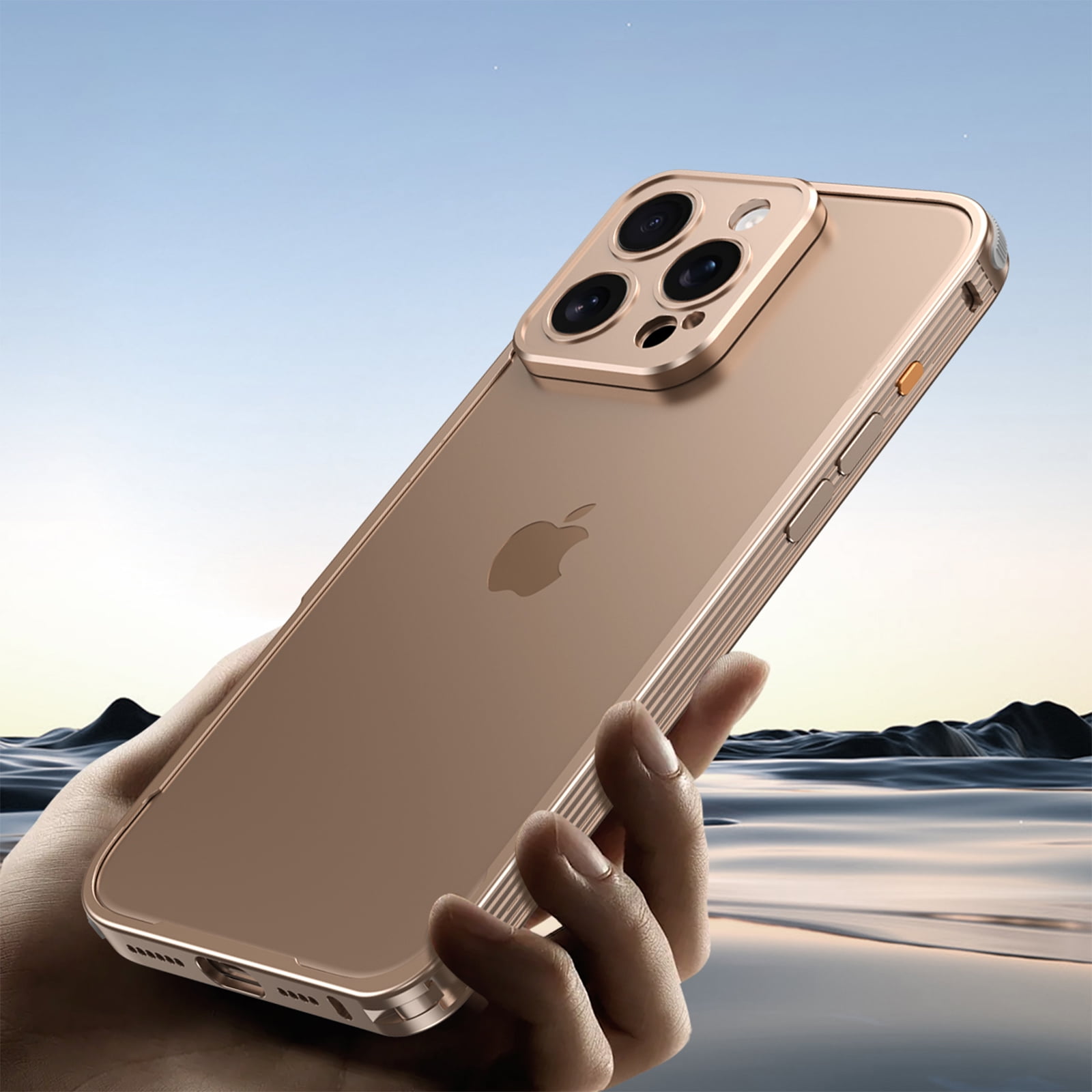 For iPhone 14 Pro Max Max Aluminum Frame Metal Bumper Case, Slim