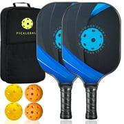 Pickleball Paddles, Pickleball Set of 2, 4 balls and Portable Racket Covers, carbon fiber Lightweight Honeycomb Composite Core Design, Outdoor Game Pickleball Racket for Beginners to Professional