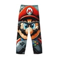thumbnail image 5 of Sigee Mario F Print Men's Pajama Pants - Soft Lounge Sleep Bottoms with Elastic Waistband and Pockets-Small, 5 of 9