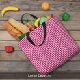 thumbnail image 5 of Fuzoiu Pink Gingham Print Durable Tote Bag,Shoulder Bag with Zipper Closure,Casual Tote's Handbag,for Daily Use, Shopping, School, Work, 5 of 7