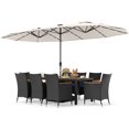 thumbnail image 6 of Gymax 11 PCS Patio Dining Set w/ 15ft Double-Sided Patio Umbrella (Base Included) Beige, 6 of 6