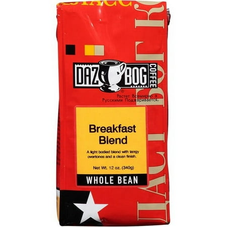 ***Discontinued***Dazbog Coffee Breakfast Blend Whole Bean Coffee, 12 oz, (Pack of 6)