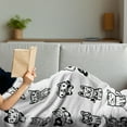 thumbnail image 3 of Cat Soft Flannel Fleece Blanket, Hand Drawn Sketchy Cats with Happy Face Gestures Comic Creatures Funny Art Print Image, Cozy Plush for Indoor and Outdoor Use, 50" x 60", Black White, by Ambesonne, 3 of 5