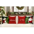 thumbnail image 2 of Red Christmas Pillow Covers 18x18 Set of 4 Farmhouse Christmas Decorations Snowman Wreath Santa Claus Tree Merry Christmas Holly Jolly Winter Holiday Decor Throw Cushion Case for Home Couch S22C17, 2 of 6