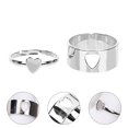 thumbnail image 3 of 1 Pair Heart Rings Couple Rings Adjustable Open Ring Statement Finger Ring, 3 of 7