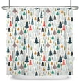 thumbnail image 2 of Christmas Shower Curtain, Colorful Christmas Tree with Stars Winter Holiday Bathroom Curtain Bathtub Home Decor Waterproof Fabric Machine Washable with 12 PCS Hooks,72" Wx84 L, 2 of 3