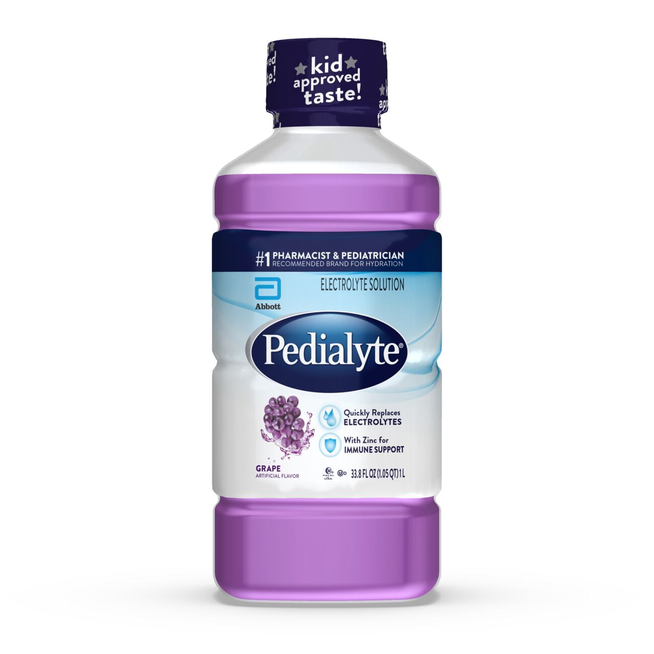 Pedialyte Electrolyte Solution, Grape, Hydration Drink, 1 Liter