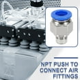thumbnail image 7 of 2 Pcs NPT Push to Connect Air Fittings, Male Straight 10mm Tube OD x 1/8" NPT Thread Air Quick Connector, Blue, 7 of 7