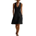 thumbnail image 2 of Shihyeh Summer Maxi Dresses for Women 2026 Linen V Neck Sleeveless Beach Sundress Button Casual Loose Dress with Pockets, 2 of 7