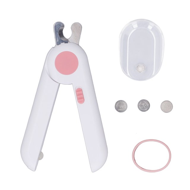 Tondeuse à Griffes pour Animaux de Compagnie, Amovible Multifonctions en Acier Inoxydable Demi-Lune Incision Bavure Coupe-Ongles pour Animaux de Compagnie pour Chiens pour Chiots Rose