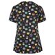 thumbnail image 4 of Puntoco Blusa de manga corta con cuello en V para mujer, estampado de uniforme de trabajo con bolsillos Puntoco Puntoco-3210, 4 of 6