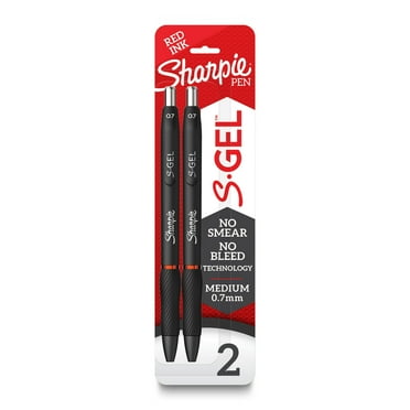 Sharpie S-Gel Pen, Retractable, Medium 0.7mm, Red Ink, 2 Count