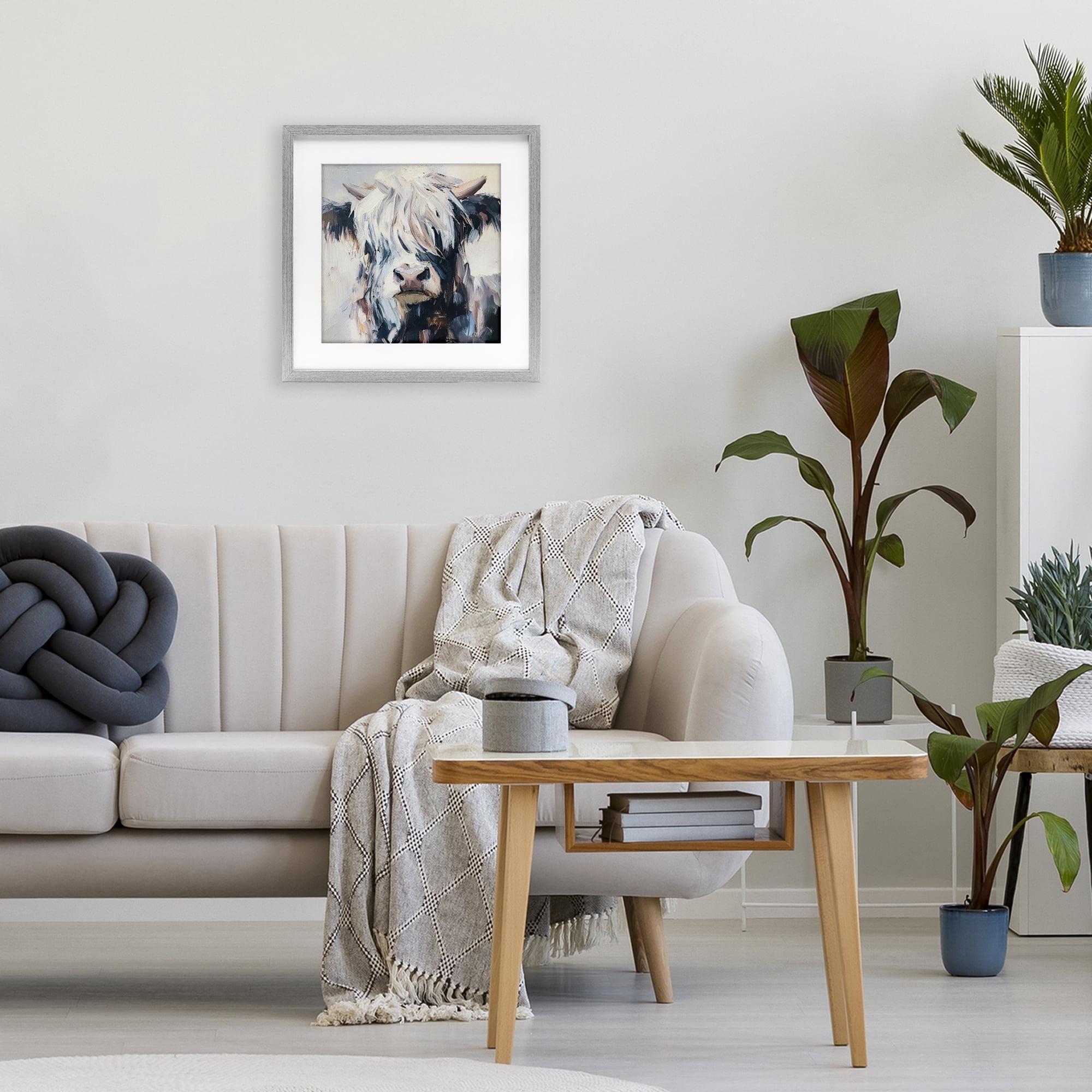 Stupell Industries Scruffy Little Highland Gray Framed Print Under Glass, design by Tina LeCour