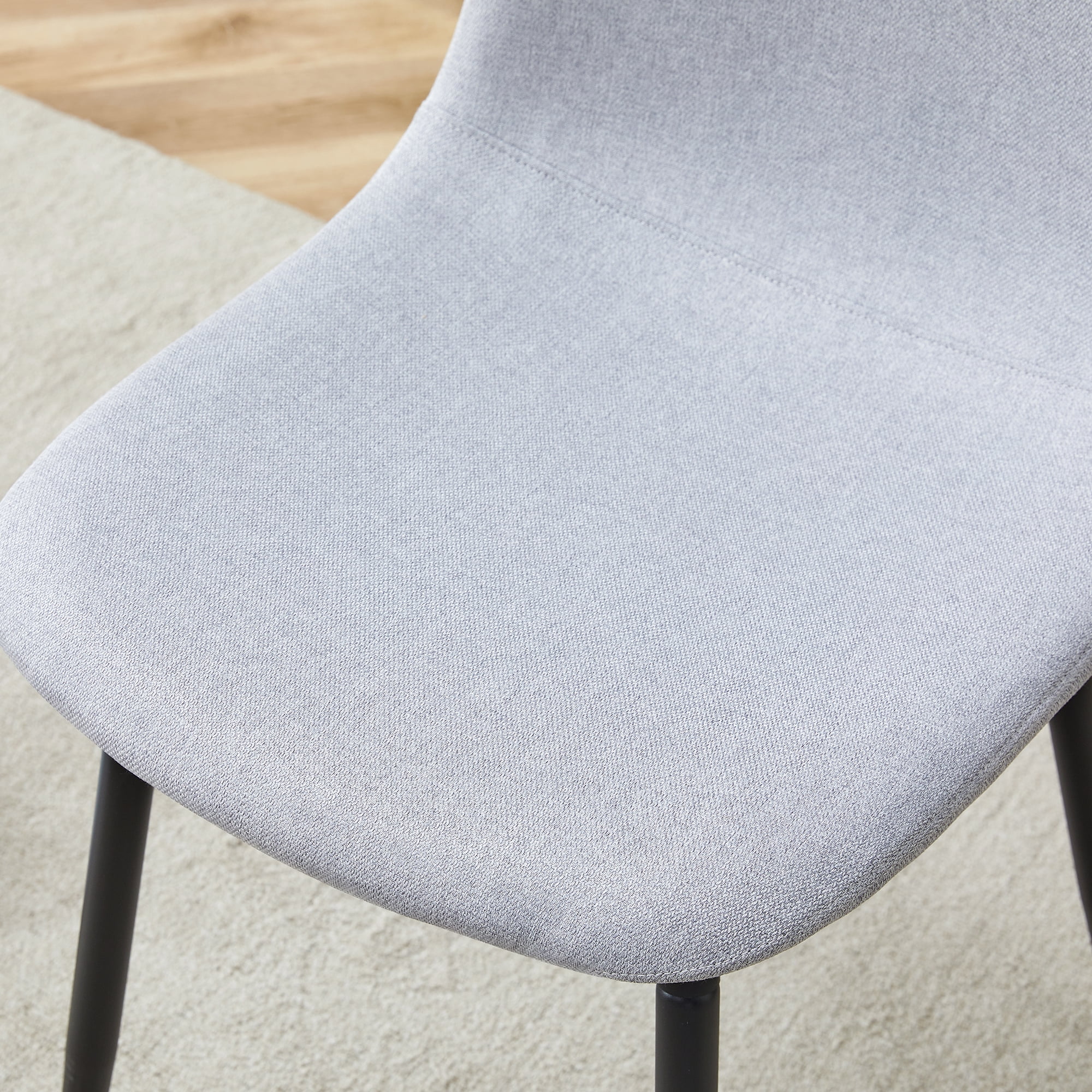 Sailvan Modern Linen Fabric Dining Chairs, 4-Pack, Sturdy Metal Legs with Anti-Slip Feet