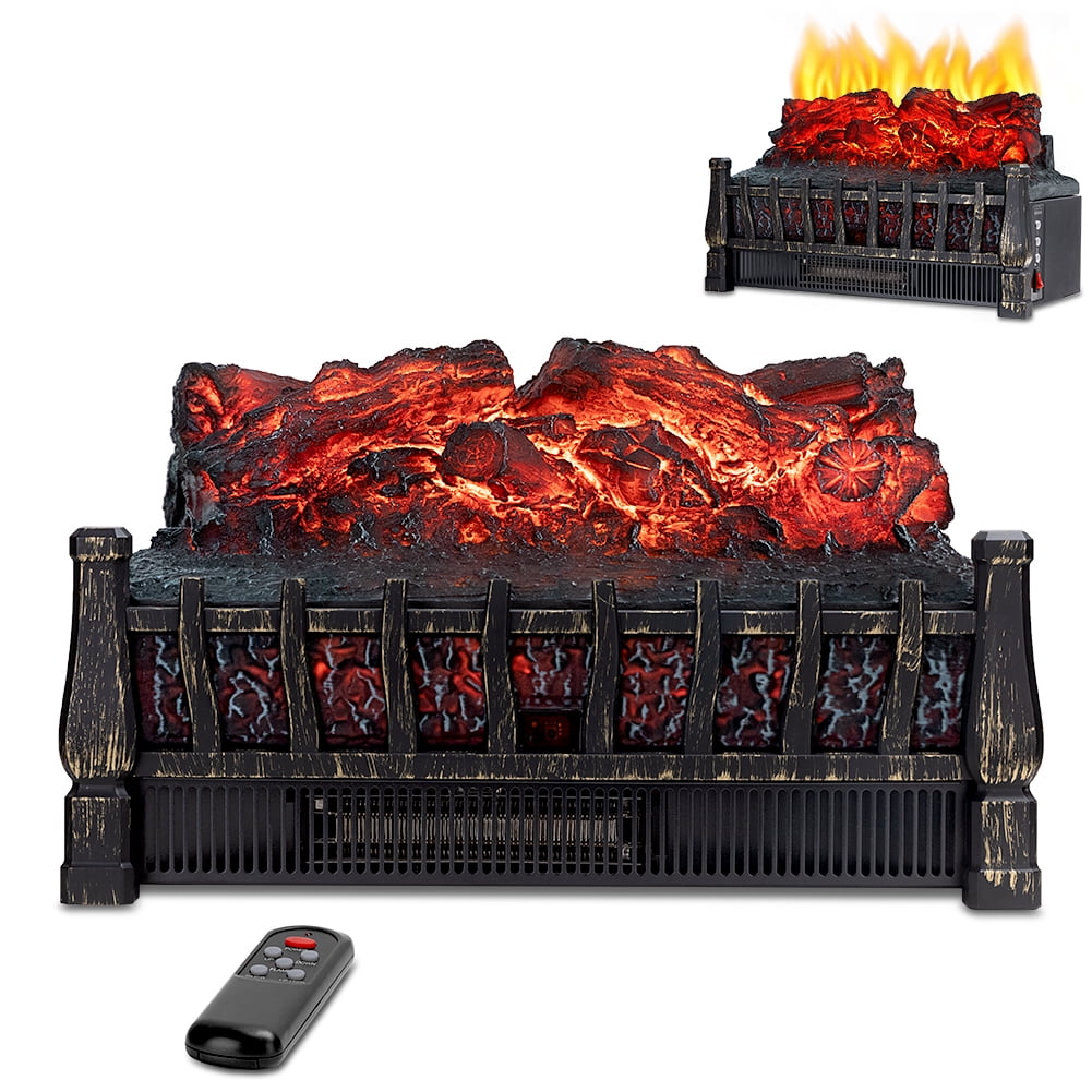LifePlus Electric Fireplace Insert Log Heater W/ Quartz Realistic Ember