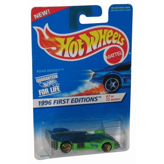 Hot Wheels 1996 First Editions 7/12 (1995) Road Rocket Green Toy Car #369