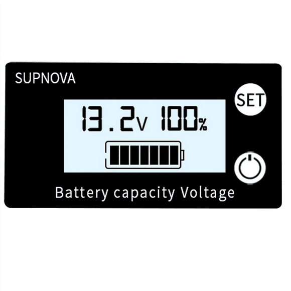 Battery Capacity Indicator DC 8V-100V Lead Acid Lithium LiFePO4 Car Motorcycle Voltmeter Voltage Gauge 12V 24V 48V 72V B,1 x Battery Capacity Indicator
