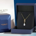 thumbnail image 5 of Gem Stone King 10K Yellow Gold White Moissanite Pendant Necklace for Women | 1.00 Cttw | Gemstone Birthstone | Pear Shape 8X5MM | With 18 inch Chain, 5 of 6