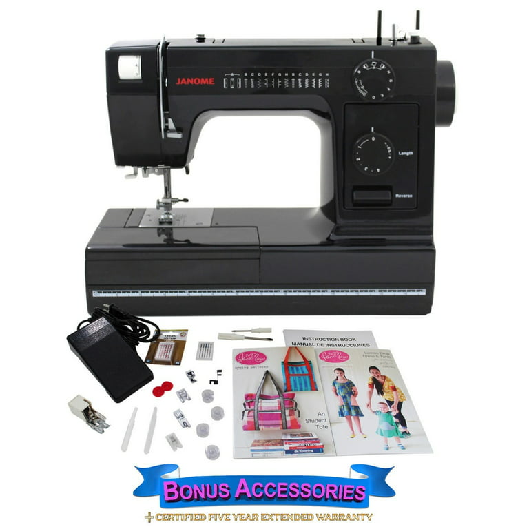 Janome Black Edition HD1000 Commercial and Mechanical Sewing Machine with  Bonus Accessories 
