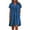 Blue summer dresses, variant on Wycnly Summer Dresses for Women High Waist Smocked Swing Plus Size Pocket Cotton Linen Tunic Dresses 2025 Casual Short Sleeve V-Neck Solid Mini Dress Coffee xxxxxl