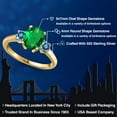 thumbnail image 2 of Gem Stone King 18K Yellow Gold Plated Silver Green Nano Emerald and Persian Blue Moissanite Engagement Ring for Women | 1.96 Cttw | Oval 9X7MM | Gemstone May Birthstone | Size 8, 2 of 6