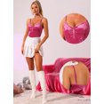 thumbnail image 2 of Disfraz de navidad Camiseta sin mangas de terciopelo para mujer con fruncido en la parte delantera para fiesta Rosa Caliente M, 2 of 5