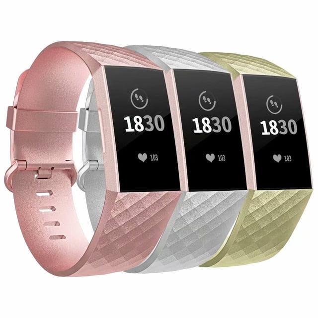 adepoy Compatible with Fitbit Charge 3 Bands for Women Men Large Small, Adjustable Replacement Wristbands for Fitbit Charge 3 and Fitbit Charge 3 SE, 3 Pack