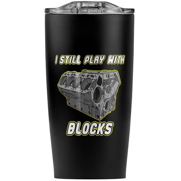 I Still Play With Blocks Auto Mechanic Stainless Steel 20 oz Travel Tumbler, Vacuum Insulated & Double Wall with Leakproof Sliding Lid | Great for Coffee/Hot Drinks and Cold Beverages