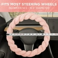 thumbnail image 5 of Twisted Fur Soft Pink Steering Wheel Cover, Standard 15 Inch Size Fits Most Vehicles, Fuzzy Fluffy Car Steering Cover with Soft Faux Fur Touch, Car Accessories for Women, 5 of 5