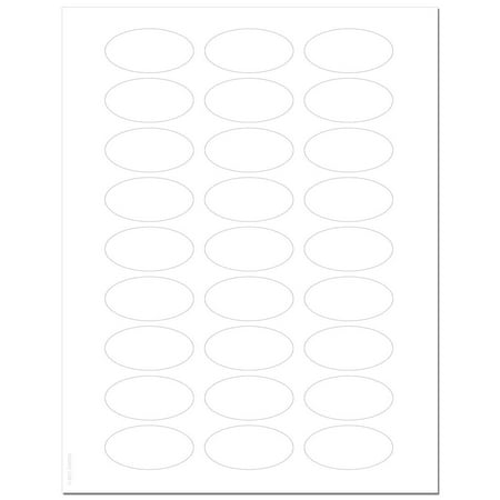 Binder Labels Templates - Waterproof White Matte 2 x 1 Inch Oval Labels for Laser Printer with Template and Printing Instructions, 5 Sheets, 135 Labels (JV21)