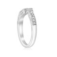 thumbnail image 2 of Bague de Fiançailles et de Mariage Vintage en Or Blanc 14k 1/5 Ct, Anneau Gurad à Encoche Renforcée, 2 of 4