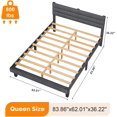 Panel Support Frame VINGLI Platform Bed Frame Queen Size with Linen Fabric Headboard,Modern ...
