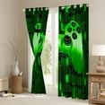 thumbnail image 3 of jejeloiu Kids Gamepad Controller Black Out Curtains,Console Gamer Gaming Curtains Pack of 2 (42x63 Each),Green Plaid Grid Bedroom Curtains For Boy,Microfiber Bedroom Decor, 3 of 6