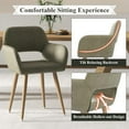 thumbnail image 4 of CRXX Furry Desk Chair Set of 1, Corduroy Fabric Vanity Chair for Makeup with Hollow Backrest, Comfy Armchair Wood Frame with Strudy Metal Legs, Dark Green, 4 of 10