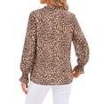 thumbnail image 4 of Fantaslook Floral V Neck Blouses for Women Loose Lined Flowy Shirts Trendy Smocked Cuff Long Sleeve Tops, 4 of 9