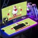 thumbnail image 1 of Alfombrilla de ratón con teclado para jugadores de Pc Hello Kitty RGB, alfombrilla de ratón LED brillante, alfombrillas de ratón de goma para juegos, alfombrilla para ordenador, 1 of 4
