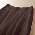 thumbnail image 4 of ClodeEU Women's Elastic Waist Wide Leg Linen Pants,Casual Loose Breathable Summer Trousers Coffee,Women's Plus XL, 4 of 4