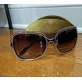thumbnail image 1 of authentic MiuMiu Sunglasses with original velvet box - unique white lines detail, 1 of 5