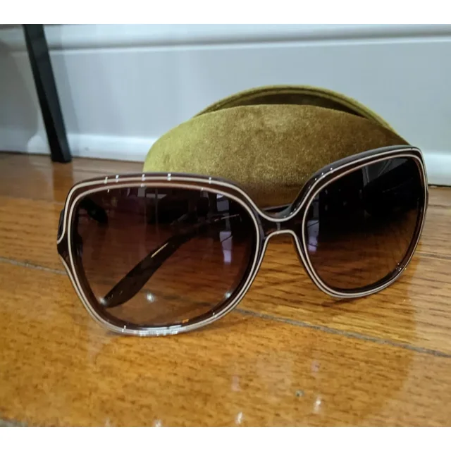 authentic MiuMiu Sunglasses with original velvet box - unique white lines detail