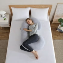 PharMeDoc Pregnancy Pillow C-Shape Body Pillow with Removable Cover, Body Pillow for Sleeping