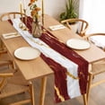 thumbnail image 3 of Red Marble Table Runner - 70 Inch Long, Kitchen Dining Table Runner Dresser Scarves, Luxury Gold White Abstract Cracks Artwork Farmhouse Decor for Coffee Tables Wedding Party Banquet, 3 of 8