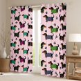 thumbnail image 2 of Homewish Funny Dachshund Animal Blackout Curtains,Dog Paw Print Curtains Pack of 2 (42x84 Each),Pink, 2 of 6