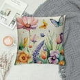 thumbnail image 2 of Fenyluxe Spring Pillow Covers Tulip Lavender Flower Decorative Throw Pillows Farmhouse Outdoor Butterfly Summer Seasonal Floral Cushion Case for Couch Sofa Home Decor 24x24in, 2 of 5