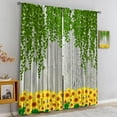thumbnail image 3 of Plants Sunflower Blackout Curtains, Green Vine Leaves Curtains for Bedroom Living Room, Thermal Insulated Darkening Window Drapes for Living Room Bedroom Kitchen Dining Room Kid Room-W42xL54in, 3 of 6