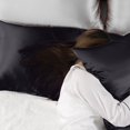 thumbnail image 4 of QCQHDU Silk Pillowcase for Hair and Skin, Mulberry Silk Pillow Cases Standard Size Set of 2 Pack, Super Soft Pillow Case with Envelope Closure Gifts for Women Men (20'' x26'', Black), 4 of 7