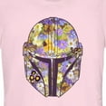thumbnail image 2 of Junior's Star Wars: The Mandalorian Mando Floral Fill Graphic Tee Light Pink X Large, 2 of 3