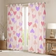 thumbnail image 2 of Homewish Boys Girls Love Heart Print Black Out Curtains,Dreamy Princess Curtains Pack of 2 (42x63 Each),Pink Purple Bedroom Curtains,Lightweight Room Decor, 2 of 6