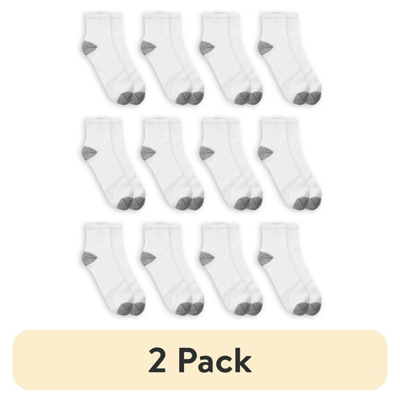 (2 pack) Athletic Works Men's Big and Tall Ankle Socks 12 Pack